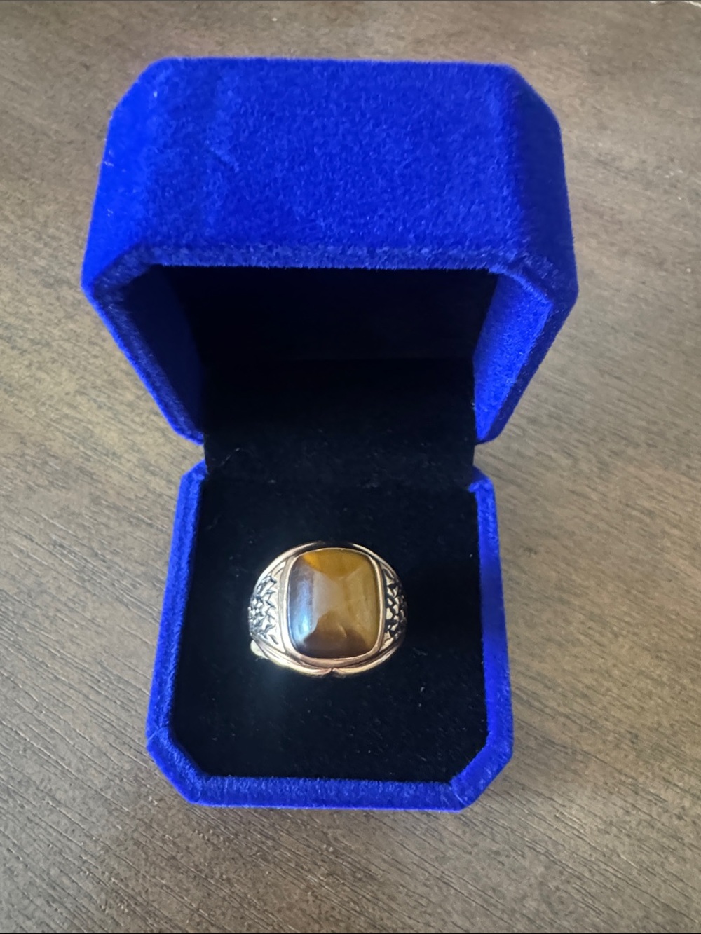 Men's Brown Tiger Eye Statement Ring - size 10 - NWT
